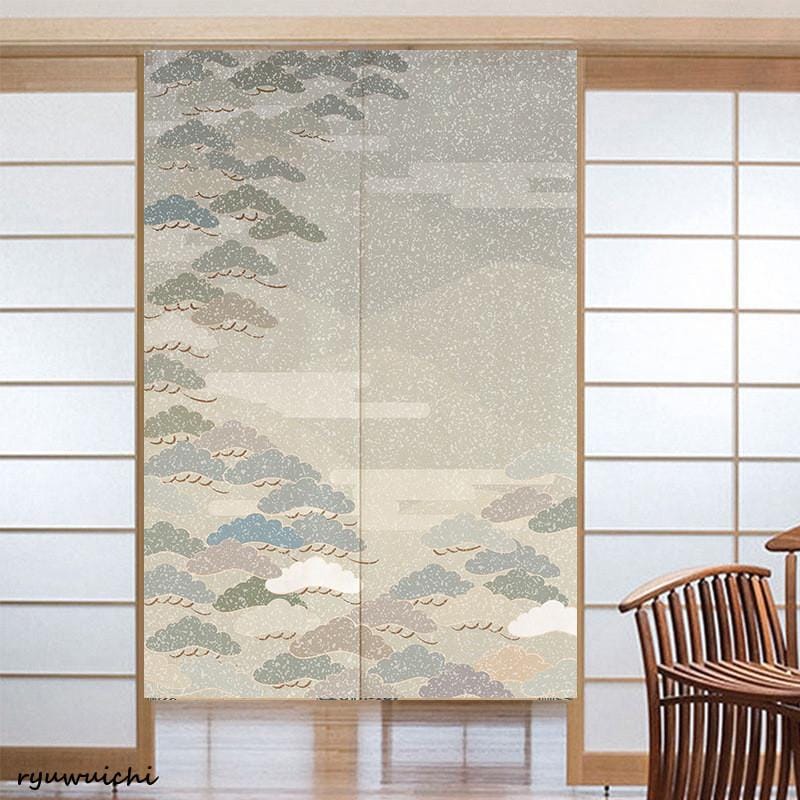 和風暖簾 自然の風景 モダン 植物 和風 70*120cm 北欧 厚手 のれん インテリア インテリア雑貨 居酒屋 のれん 遮熱断熱 80*120cm 暖簾 170cm丈 半間幅