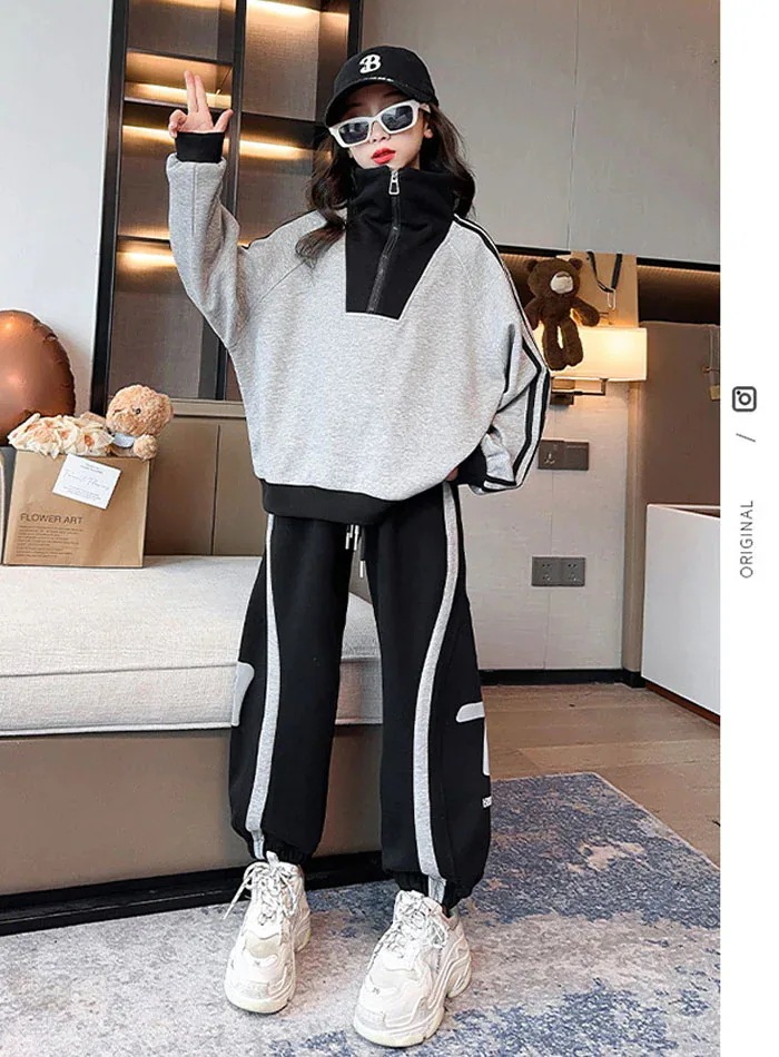 HOT!!!子供服 女の子 ジャージ 長袖 パーカー ロングパンツ セットアップ ゆったり カジュアル スポーツウェア ガールズ キッズ 女児 トップス ズボン ダンス スポーツ 春秋冬 韓国風 部屋