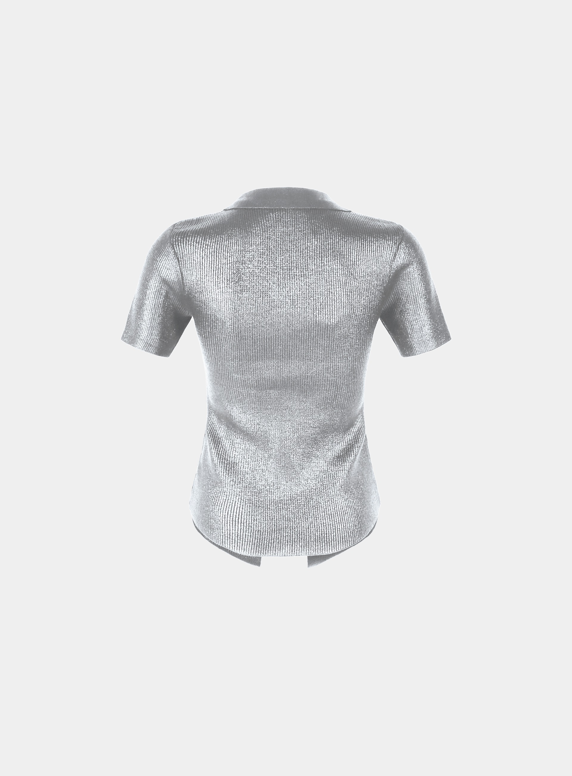 【BADBLOOD】 ELIPS METAL V - NECK COLLAR CARDIGAN : SILVER 【BADBLOOD】 ELIPS METAL V - NECK COLLAR CARDIGAN : SILVER