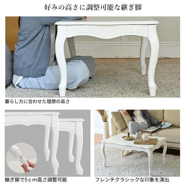 ねこ脚こたつテーブル こたつ布団 2点セット 105x60cm 継ぎ脚 長方形 姫系テーブル リバーシブル保温綿入りコーデュロイこたつ掛布団 セット