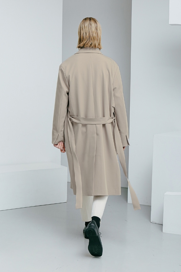 [SPERONE] Minimal Open Line Trench Coat Man