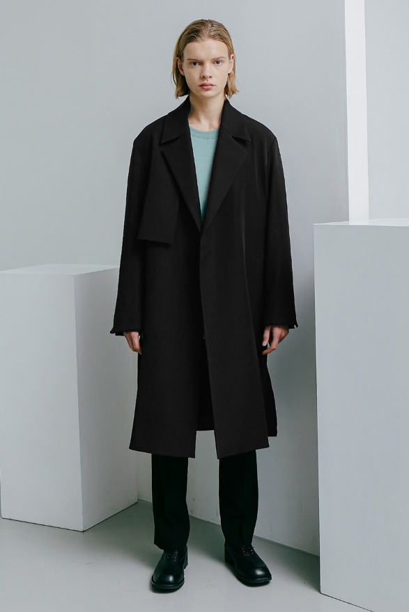 [SPERONE] Minimal Open Line Trench Coat Man