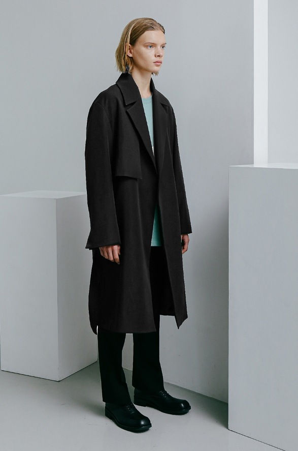 [SPERONE] Minimal Open Line Trench Coat Man