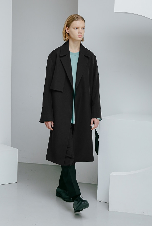 [SPERONE] Minimal Open Line Trench Coat Man