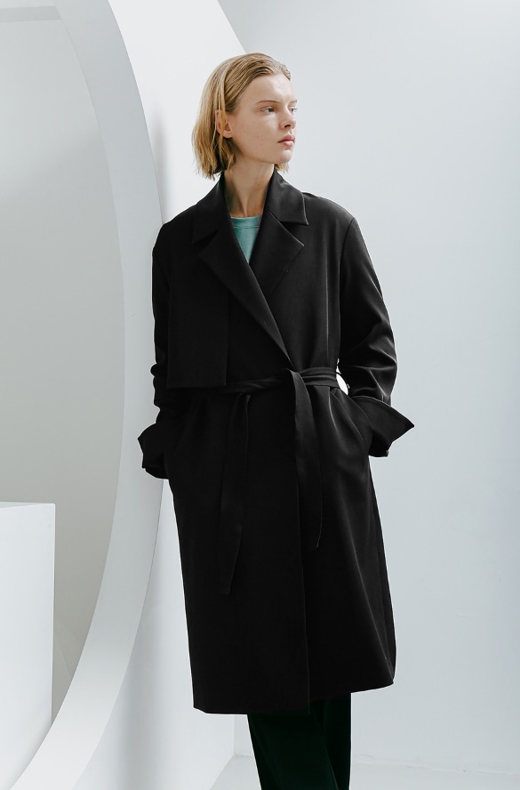 [SPERONE] Minimal Open Line Trench Coat Man