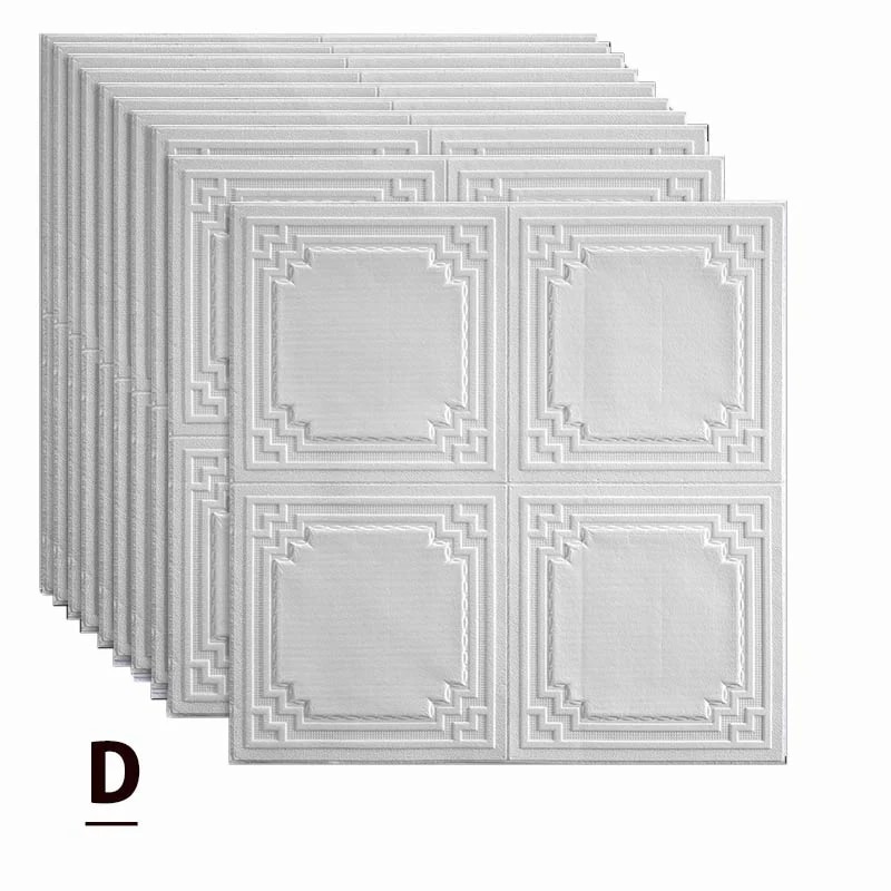 クッション壁紙 3D立体壁紙 白 レンガ クッションブリックシート 天井壁紙 天井 3D 壁紙 背景 壁紙シール 壁 リフォーム 70×70cm クッションブリック 立体シート リメイ