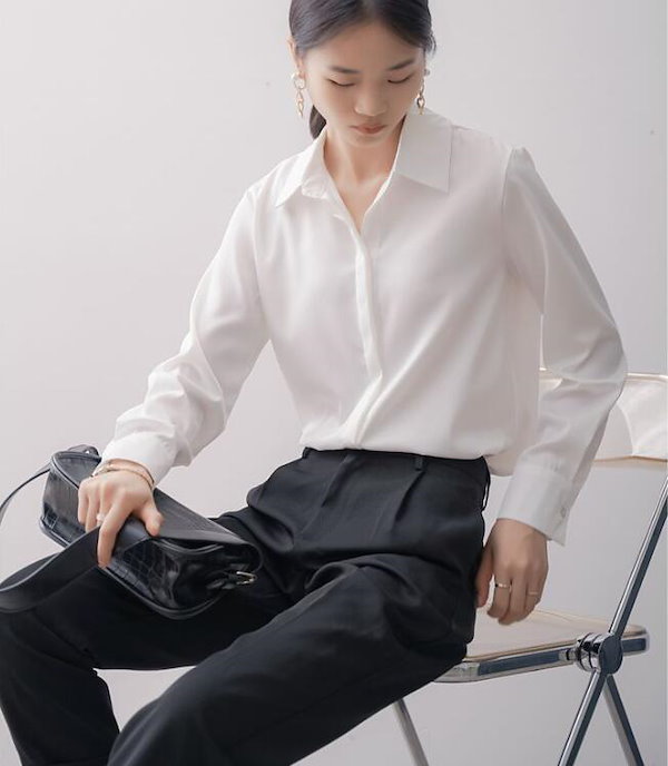 Qoo10] 春夏服 レディースシャツ トップス長袖