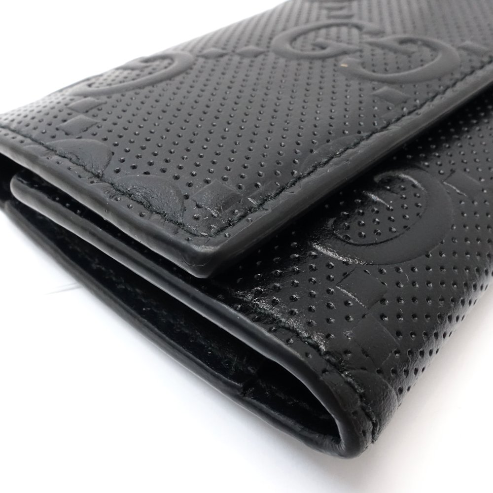 6連 625565 キーケース GGエンボスレザー ブラック/181216【中古】 6連 625565 キーケース GGエンボスレザー ブラック/181216【中古】