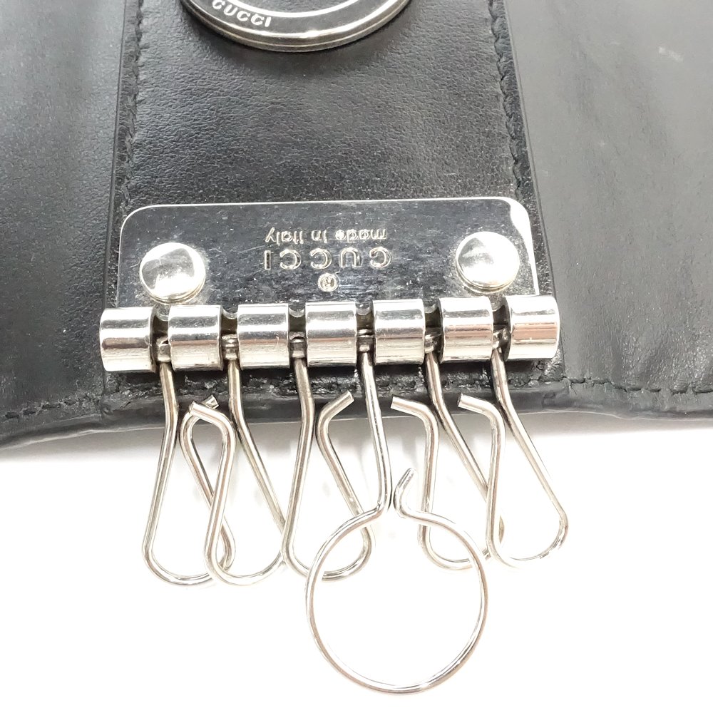 6連 625565 キーケース GGエンボスレザー ブラック/181216【中古】 6連 625565 キーケース GGエンボスレザー ブラック/181216【中古】