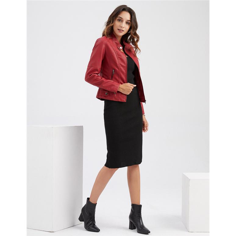 新品 大人気 レザージャケット ライダース 革ジャン レディース バイクジャケット 立ち襟 ダブル シングル 防寒 防風 アウター 合革 フェイクレザー