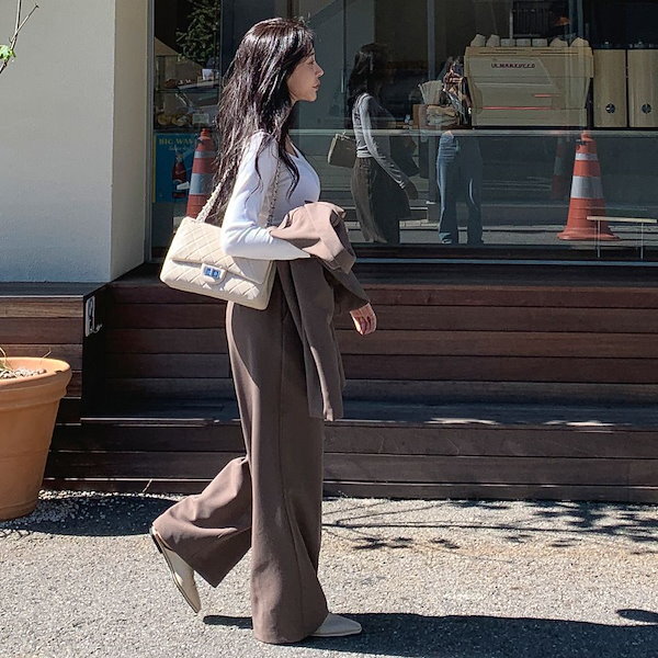 ショート丈 トップス Tシャツ カットソー 長袖 ラウンドネック
