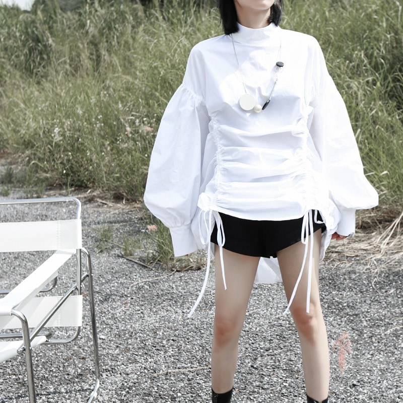 ワンピース春2025新型女性小衆デザイン2着ロープ提灯蓬蓬蓬立襟中長タイプワンピース ワンピース春2025新型女性小衆デザイン2着ロープ提灯蓬蓬蓬立襟中長タイプワンピース