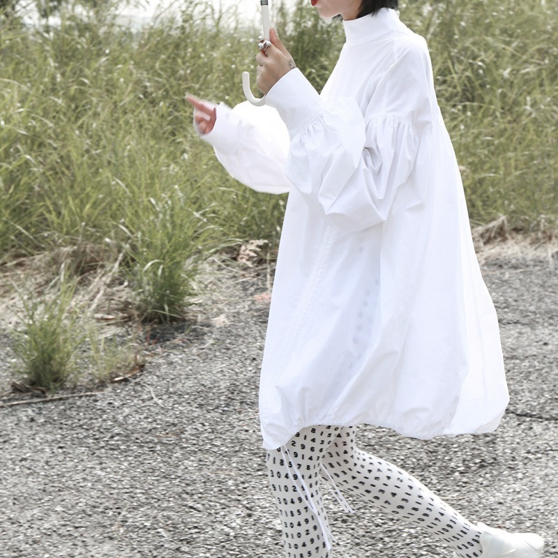 ワンピース春2025新型女性小衆デザイン2着ロープ提灯蓬蓬蓬立襟中長タイプワンピース ワンピース春2025新型女性小衆デザイン2着ロープ提灯蓬蓬蓬立襟中長タイプワンピース