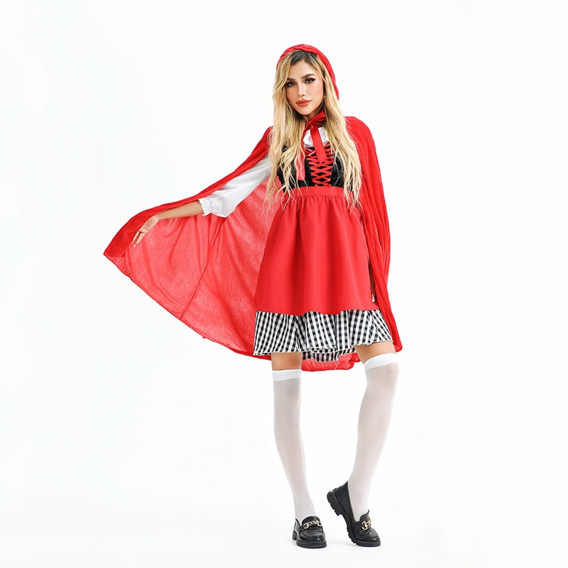 ハロウィンコスチューム 大人用 赤ずきん ステージパフォーマンス衣装 農場 田園風 メイド服 マント ドレス ハロウィンコスチューム 大人用 赤ずきん ステージパフォーマンス衣装 農場 田園風 メイド服 マント ドレス