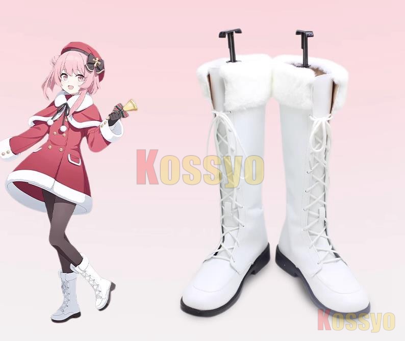 コスプレ靴 鷲見セリナ ブルーアーカイブ 下駄 シューズ 長靴 コスプレ クリスマス ハロウィン