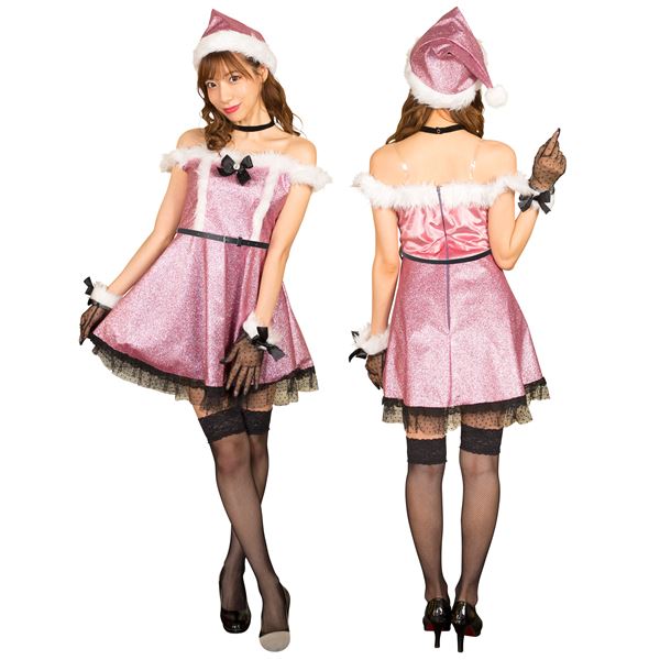 [クリスマスコスプレ/コスプレ衣装] XM コフレシャルム ピンクグリッターサンタ