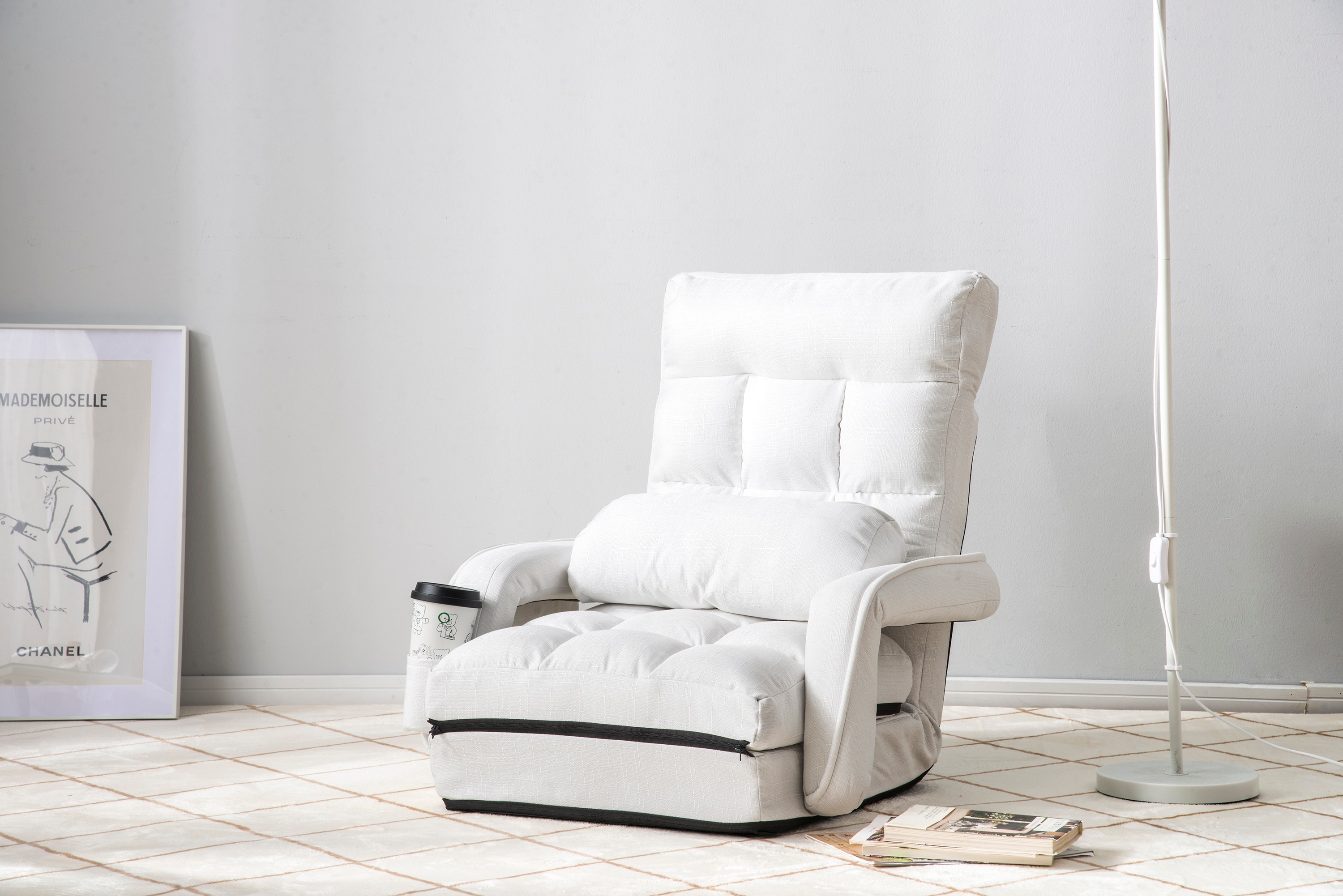 【国内即発送】座椅子 リクライニング 14段ギア リクライニングチェアー ファブリック 座イス おしゃれ 椅子 チェアー いす イス コンパクト【ホワイト】 【国内即発送】座椅子 リクライニング 14段ギア リクライニングチェアー ファブリック 座イス おしゃれ 椅子 チェアー いす イス コンパクト【ホワイト】