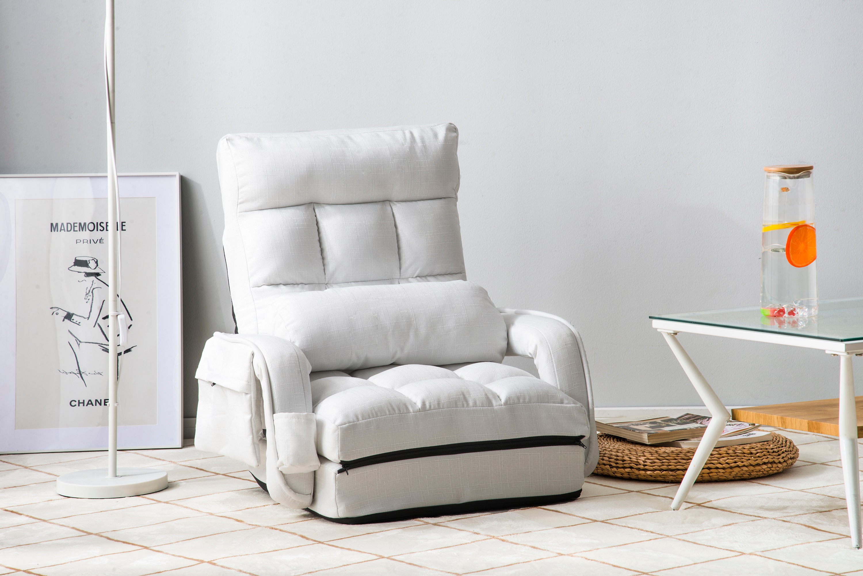 【国内即発送】座椅子 リクライニング 14段ギア リクライニングチェアー ファブリック 座イス おしゃれ 椅子 チェアー いす イス コンパクト【ホワイト】 【国内即発送】座椅子 リクライニング 14段ギア リクライニングチェアー ファブリック 座イス おしゃれ 椅子 チェアー いす イス コンパクト【ホワイト】