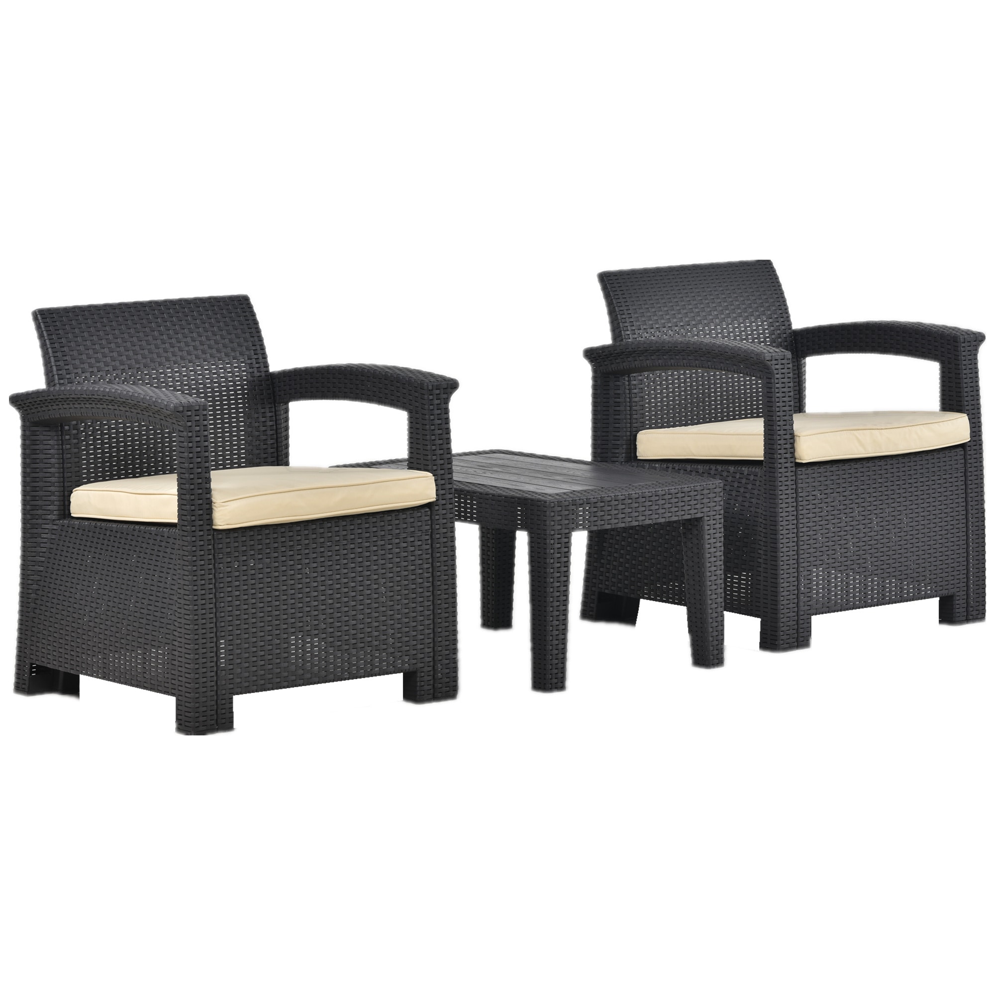 【大好評！最安値挑戦!】ラタン調 ガーデンファニチャー 3点 ガーデンテーブル ガーデンチェアー ラタン調 テーブル 家具 樹脂 ホテル カフェ ベランダ テラス 屋外家具 高級 ソファ ガーデンソフ