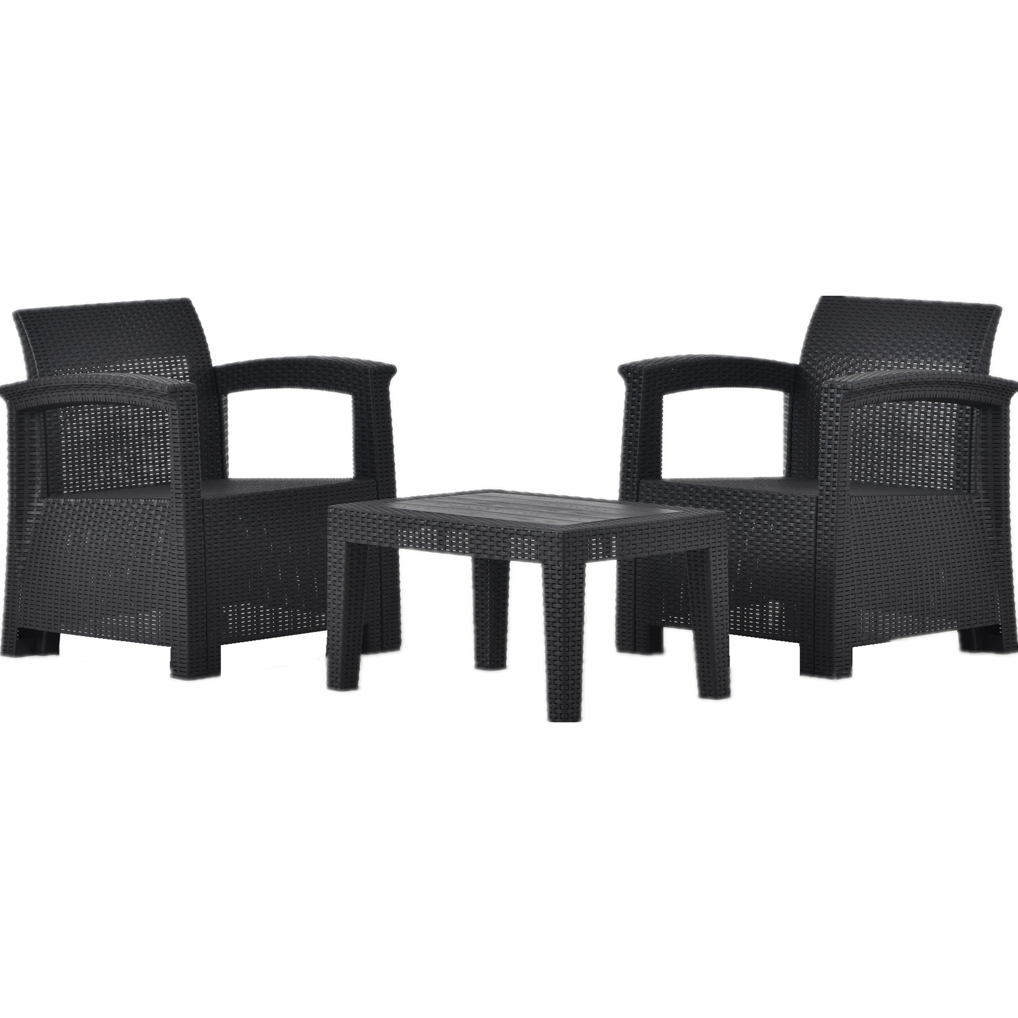 【大好評！最安値挑戦!】ラタン調 ガーデンファニチャー 3点 ガーデンテーブル ガーデンチェアー ラタン調 テーブル 家具 樹脂 ホテル カフェ ベランダ テラス 屋外家具 高級 ソファ ガーデンソフ