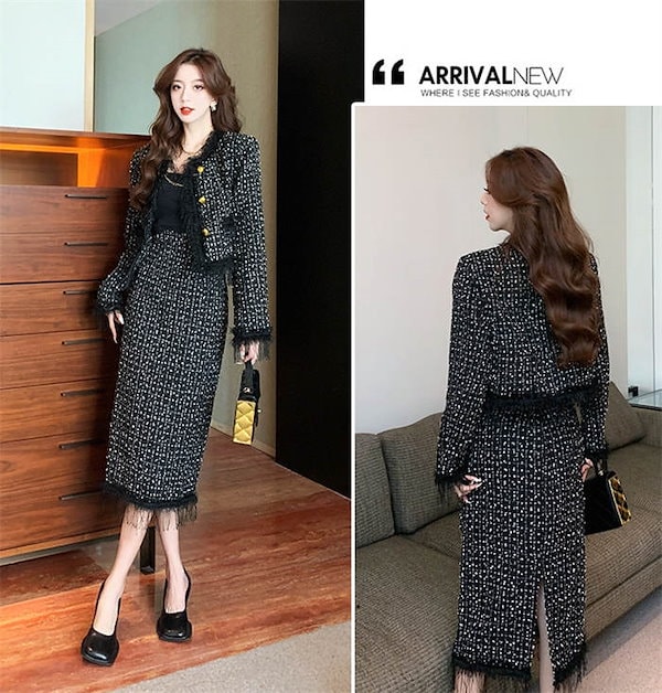 Qoo10] スカートスーツ セットアップ レディース