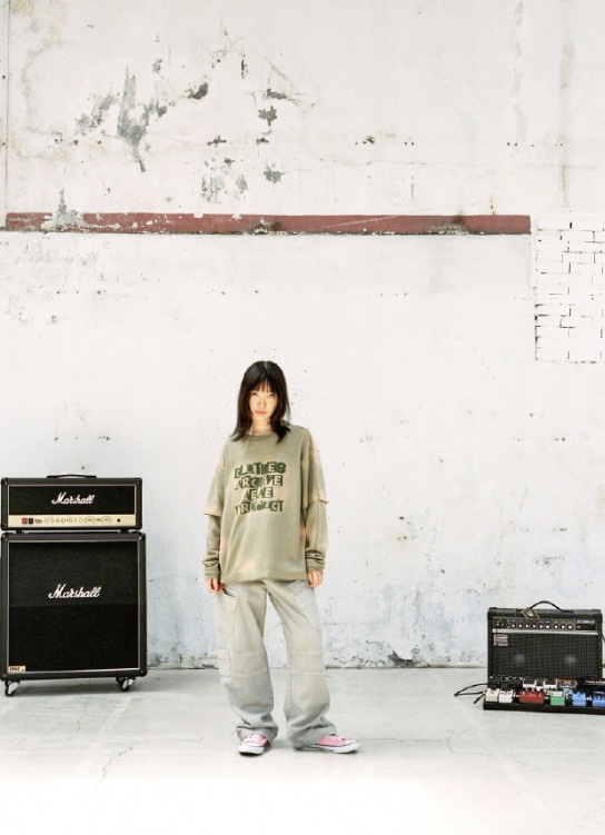 Tシャツ・カットソー [AEAE]FADED LAYERED L/S [SAGE GREEN] [FADED LAYERED L/S aeae】 FADED LAYERED L/S : SAGE GREEN Tシャツ・カットソー