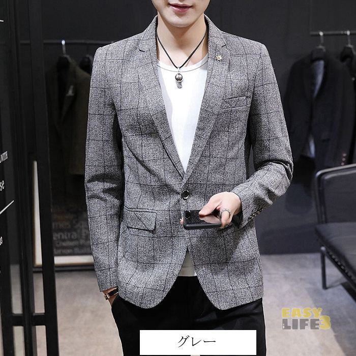 メンズ テーラードジャケット 春 秋 細身 ジャケット カジュアル ライトアウター メンズファッション 1つボタン 春夏秋冬 オールシーズン 長袖 シングル アウター 上着 シングルジャケット スリ メンズ テーラードジャケット 春 秋 細身 ジャケット カジュアル ライトアウター メンズファッション 1つボタン 春夏秋冬 オールシーズン 長袖 シングル アウター 上着 シングルジャケット スリ