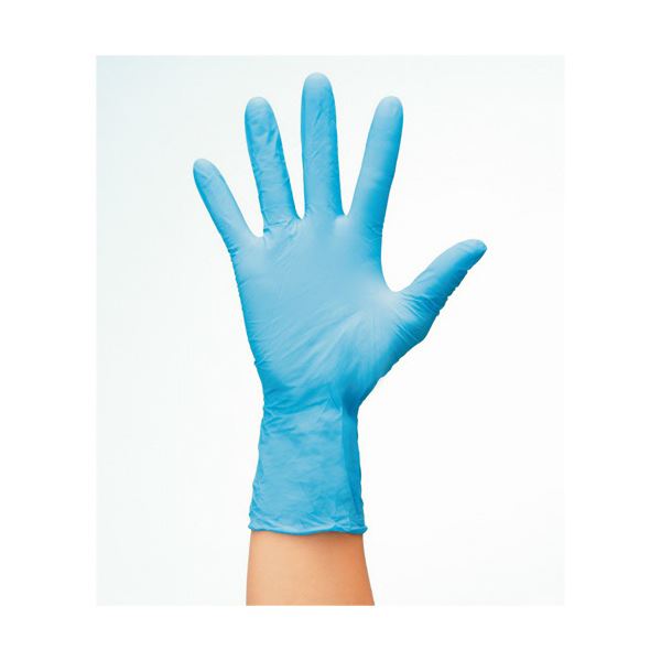 （まとめ） 川西工業 ニトリル使いきり極薄手袋 粉なし ブルー L #2039 1箱（100枚） [x5セット]