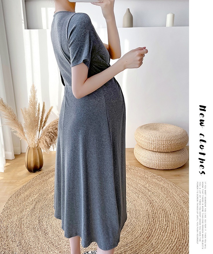 【日本未発売/送料無料】マタニティ ワンピース Vネック 半袖 カシュクール ハイウエスト 【日本未発売/送料無料】マタニティ ワンピース Vネック 半袖 カシュクール ハイウエスト