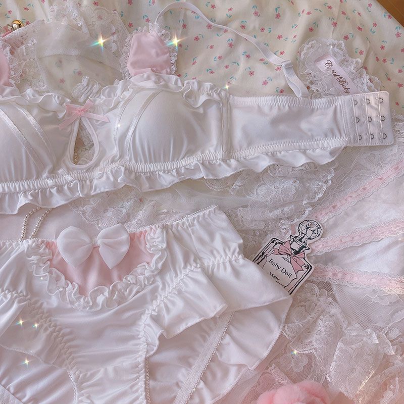 ロリータ うさみみ ガーリー スタイル 純情 フリル かわいい 下着 セクシー ブトップ ブラ セット