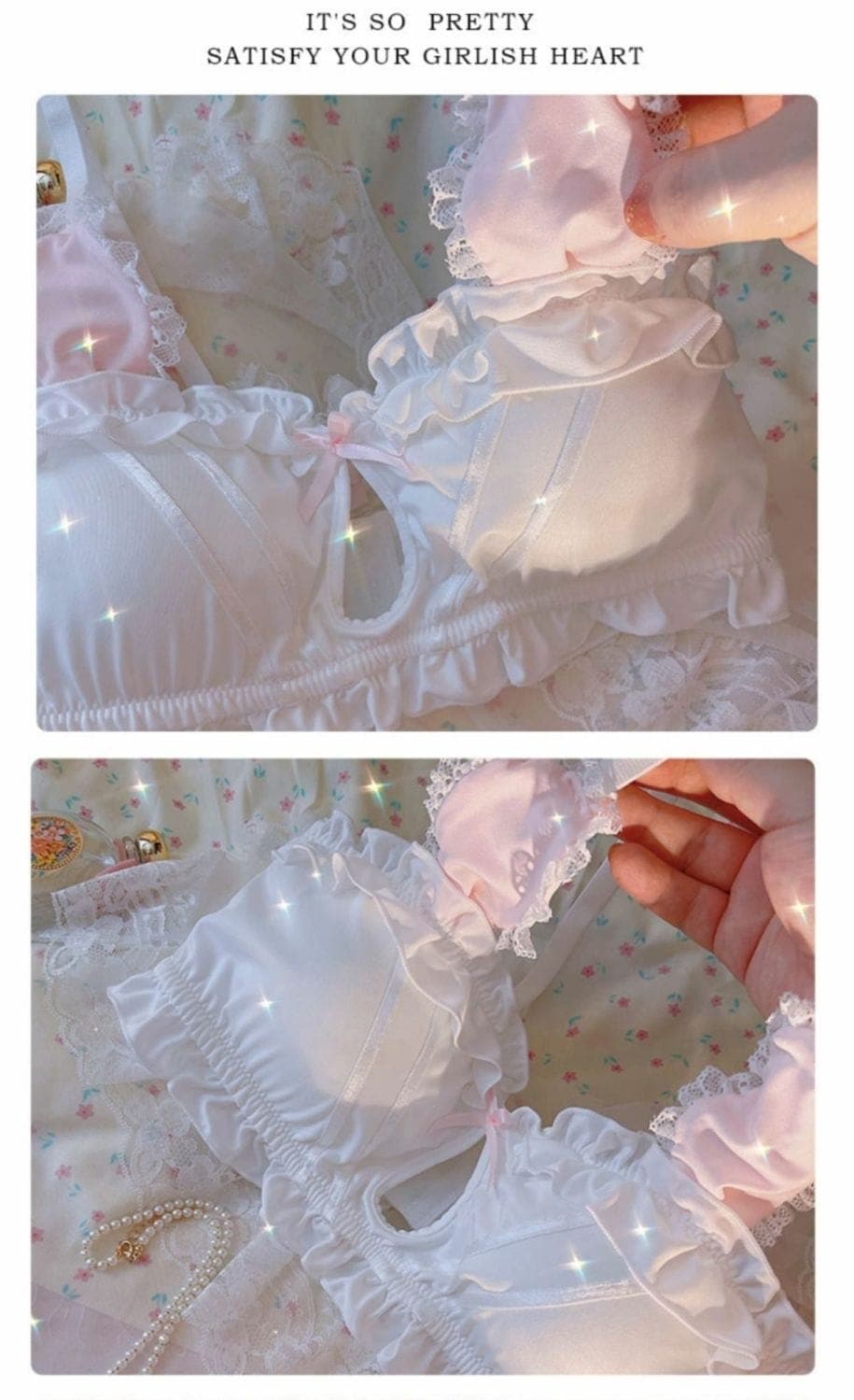 ロリータ うさみみ ガーリー スタイル 純情 フリル かわいい 下着 セクシー ブトップ ブラ セット