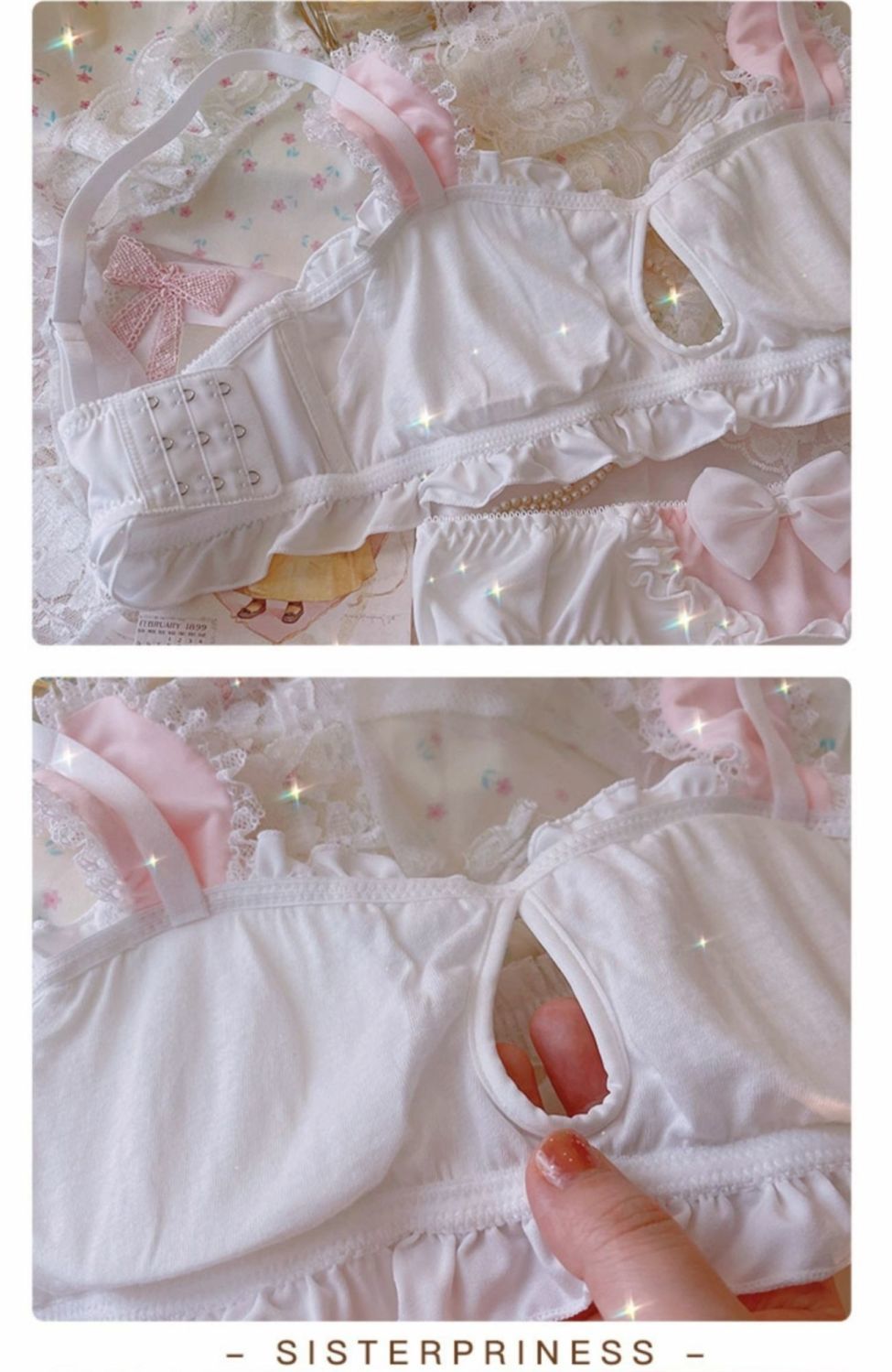 ロリータ うさみみ ガーリー スタイル 純情 フリル かわいい 下着 セクシー ブトップ ブラ セット