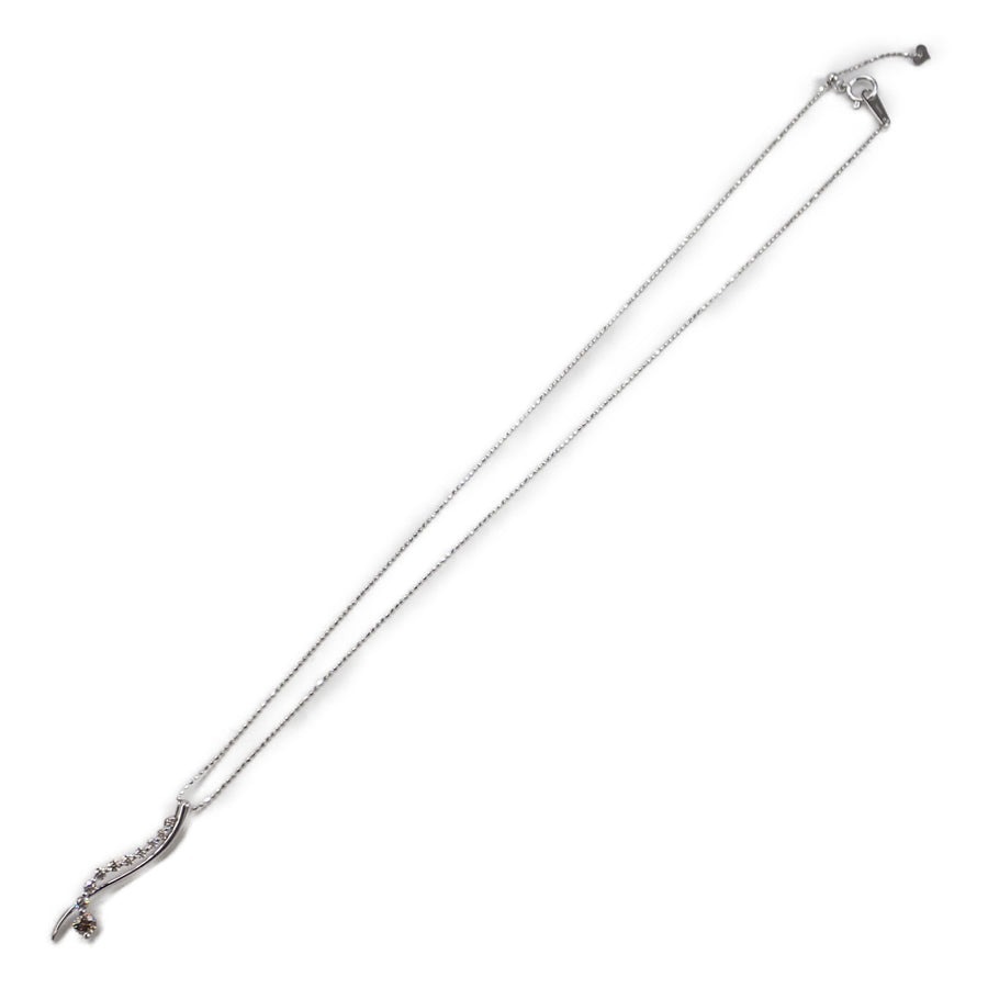 K18WG デザイン ネックレス ダイヤ 0.31/0.25ct K18WG デザイン ネックレス ダイヤ 0.31/0.25ct