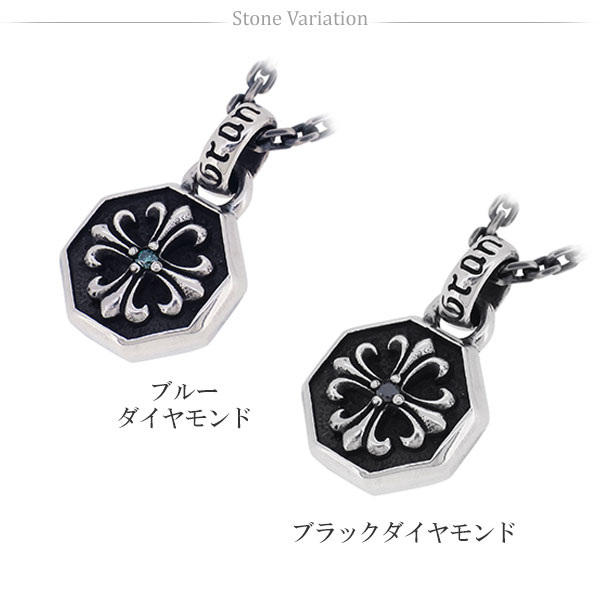 GRAN DEUR ダイヤモンド フレア クロス オクタゴン シルバーネックレス メンズ GRAN DEUR ダイヤモンド フレア クロス オクタゴン シルバーネックレス メンズ