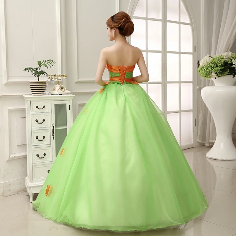 オレンジ　カラードレス　フォーマルドレス　レース　花柄　ロングドレス　パーティードレス ワンピース カラードレス　二次会 演奏会 披露宴 結婚式 発表会　忘年会　演出舞台