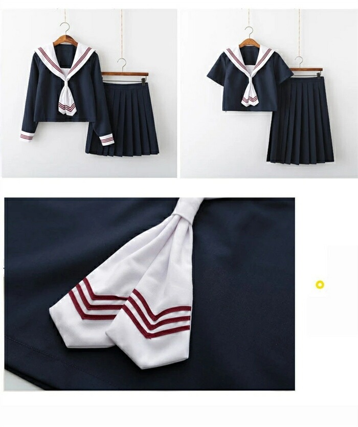 学生制服 半袖 長袖 JK制服 レディース 大人 セーラー服 女子高生 制服 JK 学生 高校制服 上下セット スクール 入学式 卒業式 ハロウィン コスプレ ミニ 膝丈 お洒落 無地 舞台衣装
