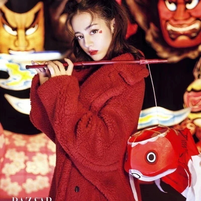 【急速出荷!】Lucky bag福袋Liu Taoの同じテディベアコート女性用24新作ミドル丈グレインアルパカシルエットファーコート