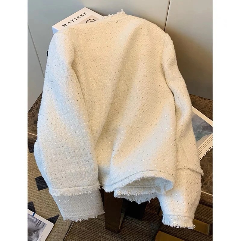 （細工が凝っている）女性のための小さなフレグランススタイルのジャケットハイエンドの社交界の春と秋の新しいスタイルハイエンドの気質ツイードフレンチトップ