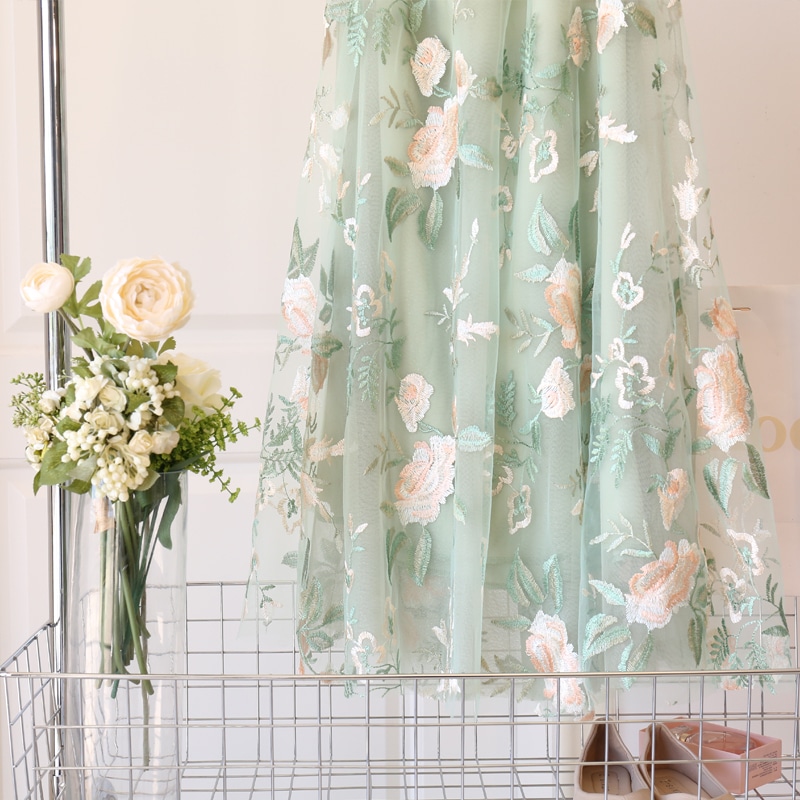 スカート レディース チュールスカート 韓国 フレアスカート 花柄スカート ロングスカート 2色 ミモレ丈 レース チュール 刺繍 花柄 透け感 切り替え Aライン ウエストゴム かわいい 大人可愛い