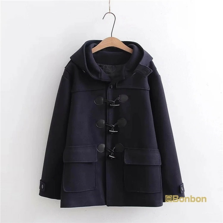 スクールコート 学生服 女子 ダッフルコート 学生 制服 コート スクールウェア 通学 無地 秋冬 厚手 高校生 中学生 ミディアム丈 アウター 暖かい