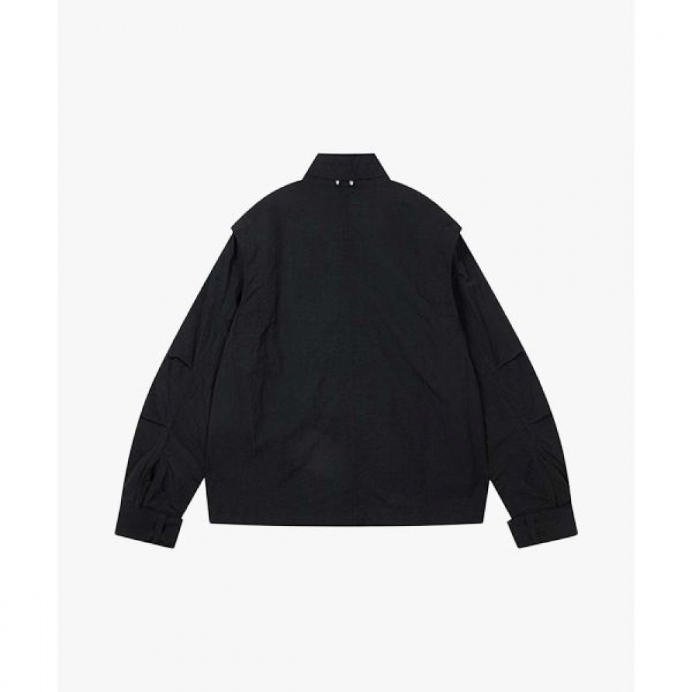 [リバークラッシュ] LKS22304ブラックオーバーフィットスタンレーナイロンジャンパー