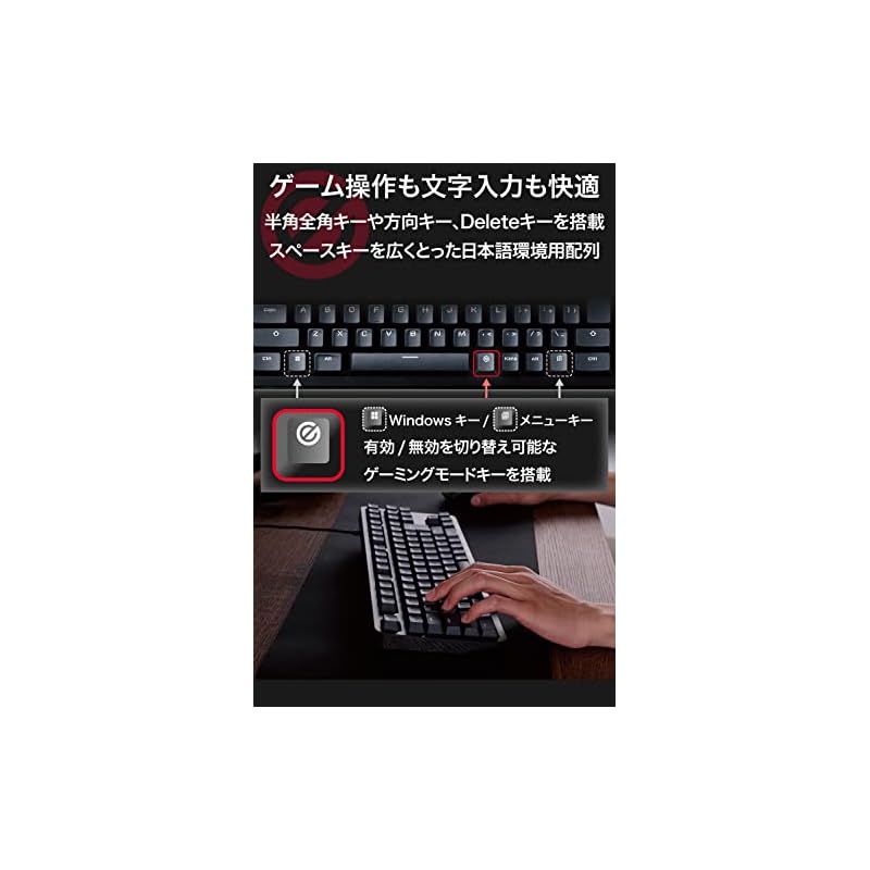 【即納】エレコム ゲーミングキーボード 有線 メカ二カル 全キーロールオーバー 日本語配列 テンキーレス 5000万回高耐久スイッチ採用 タクタイル 茶軸 ブラック TK-GK20TBK