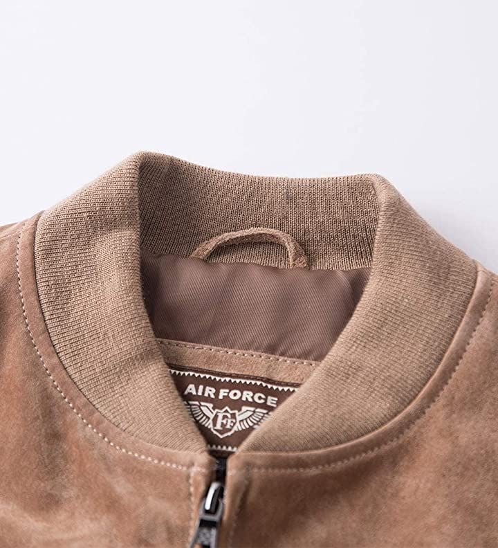 レザージャケット メンズ 本革豚革 野球 フライトジャケット バイクライダースジャケット 革ジャン アウター カジュアル 春秋冬(ベージュ, M)