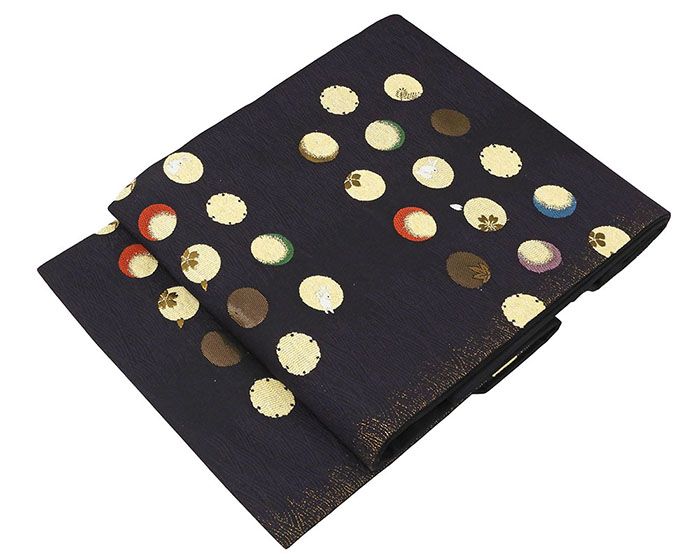 名古屋帯 新品仕立済 西陣 つちもと織物謹製 雪輪兎花模様 新品