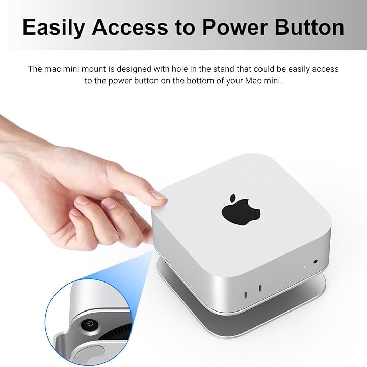 Mac mini M4スタンド アルミマウント 2024 / Pro用 冷却内蔵 電源ボタンへのアクセス 滑り止め アクセサリー(シルバー) Mac mini M4スタンド アルミマウント 2024 / Pro用 冷却内蔵 電源ボタンへのアクセス 滑り止め アクセサリー(シルバー)