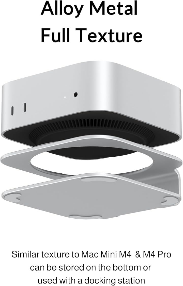 Mac mini M4スタンド アルミマウント 2024 / Pro用 冷却内蔵 電源ボタンへのアクセス 滑り止め アクセサリー(シルバー) Mac mini M4スタンド アルミマウント 2024 / Pro用 冷却内蔵 電源ボタンへのアクセス 滑り止め アクセサリー(シルバー)