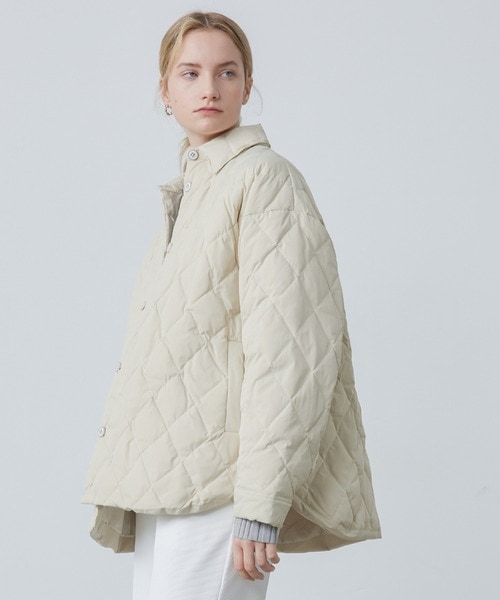 ダウン ダウンジャケット 「ELOOPS」オーバーサイズ マットキルティングジャケット レディース メンズ