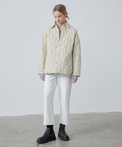 ダウン ダウンジャケット 「ELOOPS」オーバーサイズ マットキルティングジャケット レディース メンズ