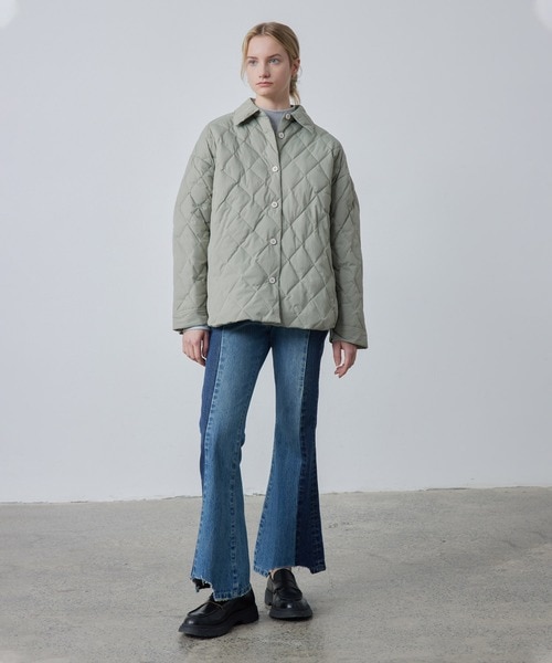 ダウン ダウンジャケット 「ELOOPS」オーバーサイズ マットキルティングジャケット レディース メンズ
