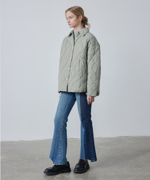 ダウン ダウンジャケット 「ELOOPS」オーバーサイズ マットキルティングジャケット レディース メンズ